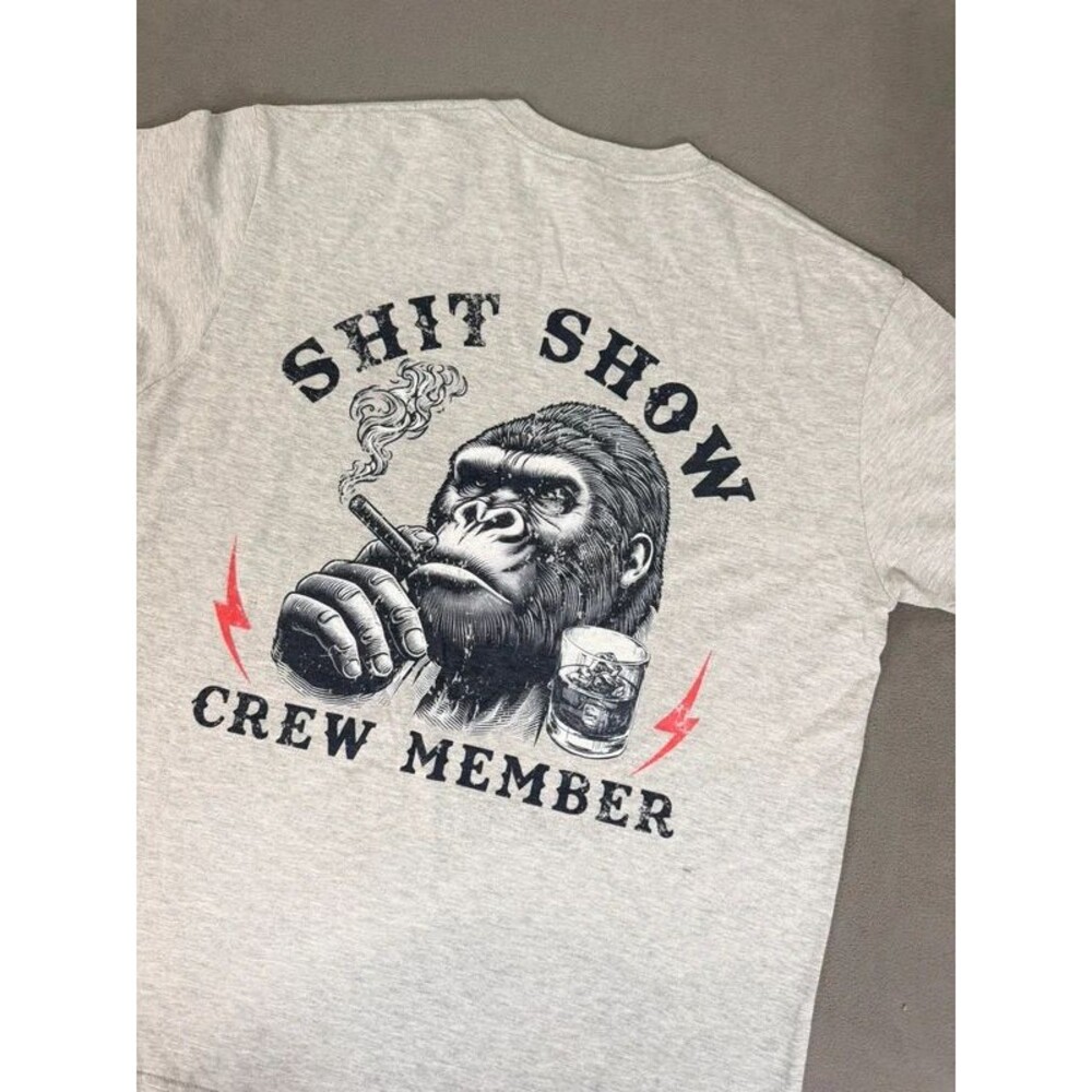 Monkey Sober Men’s Witty/ Funny T-Shirt- Gray- XL- NWOT